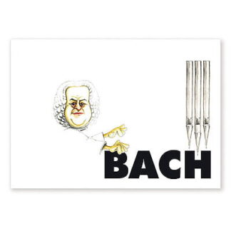 Postkaart Bach Karikatuur